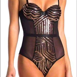 Sequin Panel Bodysuit by SECRET LACE
